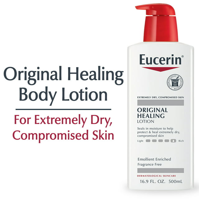Eucerin Original Healing Body Lotion, Fragrance Free, 16.9 fl oz Bottle