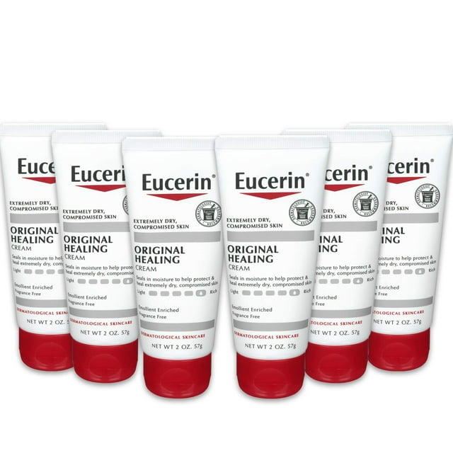 Eucerin Original Healing Cream - Fragrance Free, Rich Lotion for Extremely Dry Skin - 2 Ounce (Pack of 6) C2