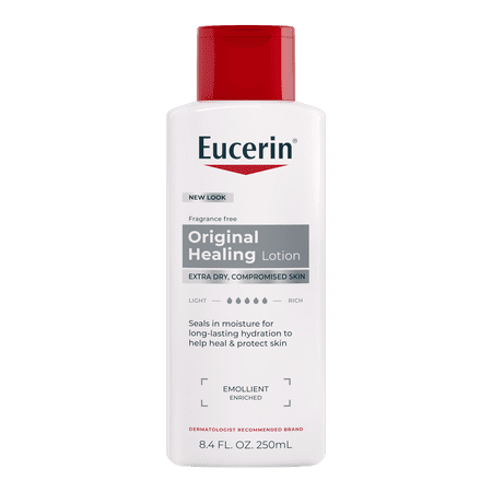 Eucerin Original Healing Body Lotion for Extra Dry Skin, Emollient-Rich, Fragrance Free, 8.4 fl oz