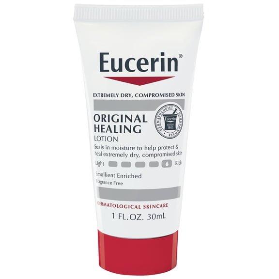 Eucerin Original Healing Body Cream for Extra Dry Skin, Emollient-Rich, Fragrance Free, 1 oz