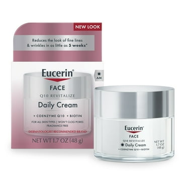 Eucerin Q10 Anti-Wrinkle Face Cream for Sensitive Skin, 1.7 oz Jar