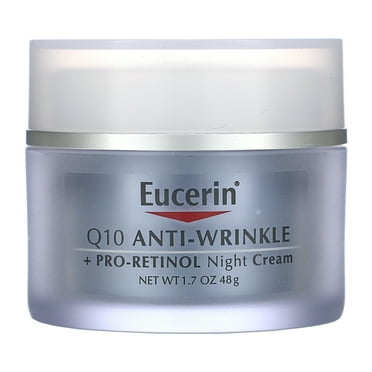 Eucerin Q10 Anti-Wrinkle Night Cream with Pro-Retinol | Facial Cream for Sensitive Skin, 1.7 oz