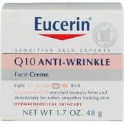 Eucerin Q10 Anti-Wrinkle Face Creme, Unscented, 1.7 oz 4 Pack Bundle
