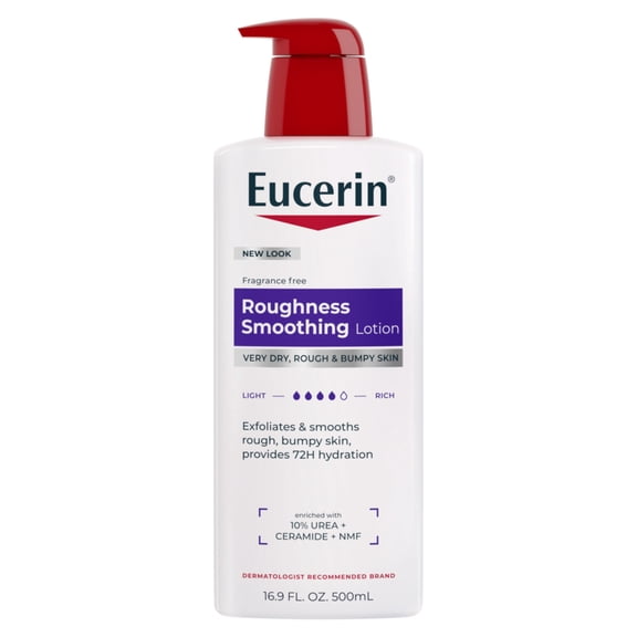 Eucerin Roughness Smoothing Body Lotion for Dry, Rough Skin, 16.9 fl oz Bottle