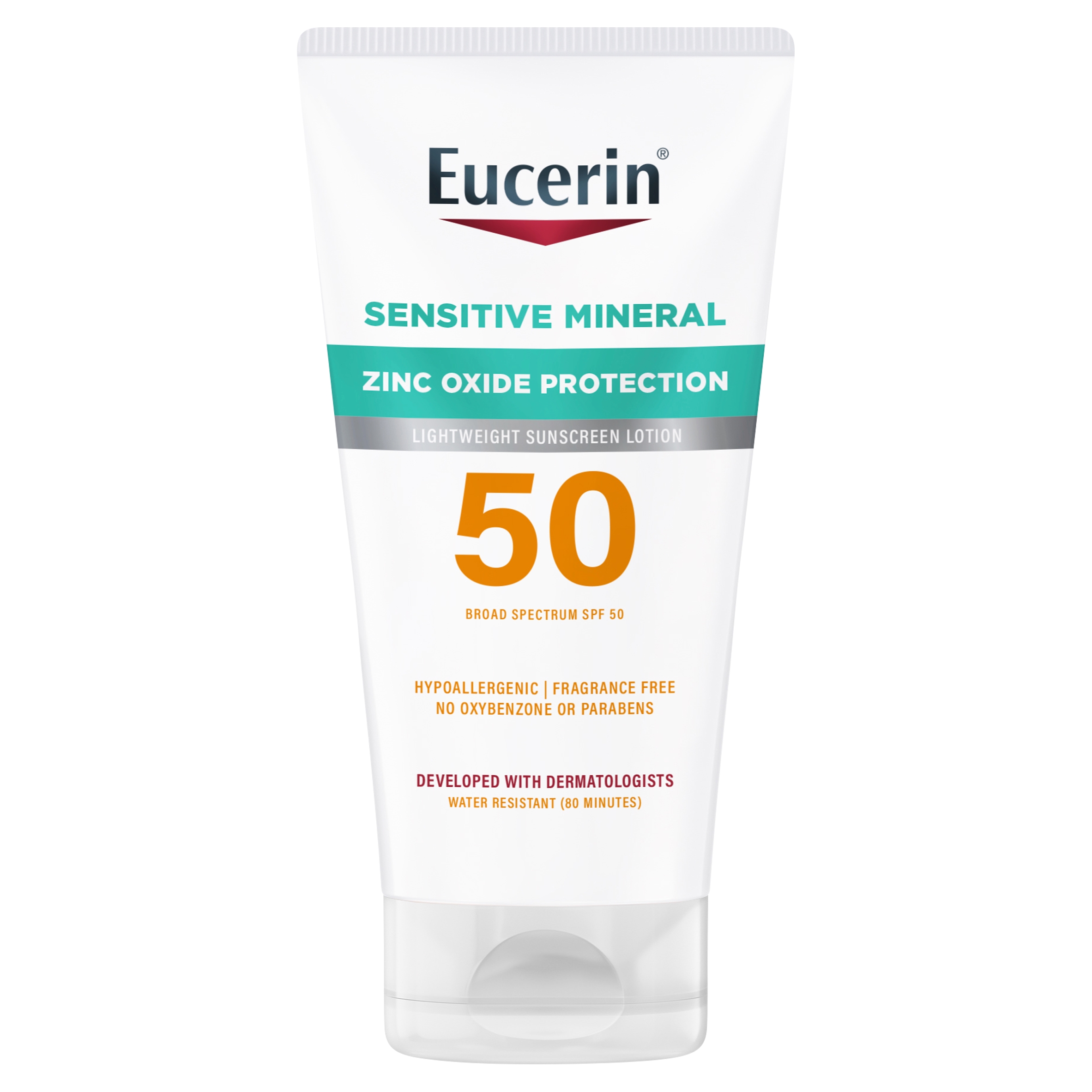 Eucerin Sensitive Mineral Broad Spectrum Lightweight Sunscreen Lotion, SPF 50, 4 fl oz - image 1 of 13