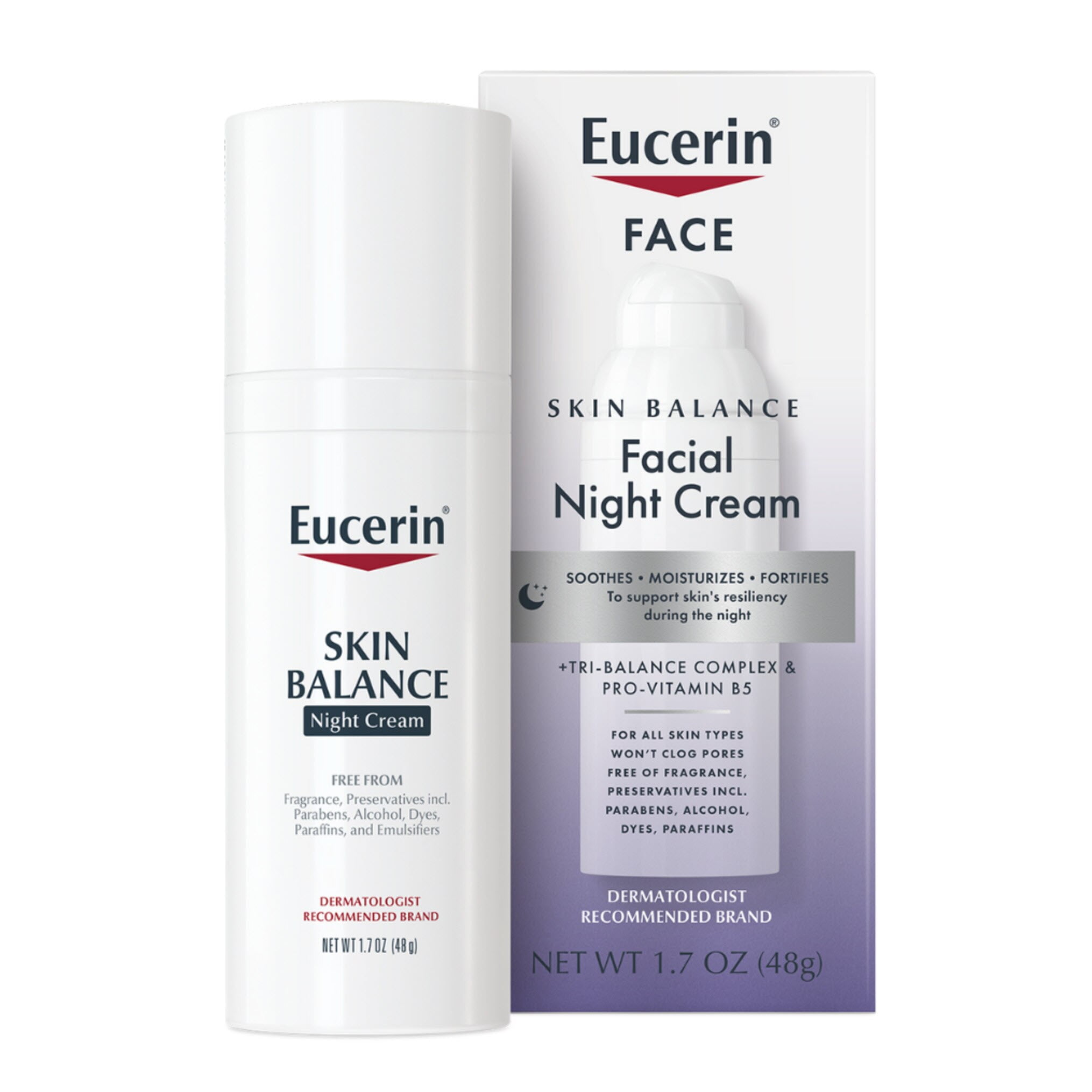 Eucerin Skin Balance Facial Night Cream TRI BALANCE COMPLEX Preservative and Fragrance Free 1.7 oz *EN