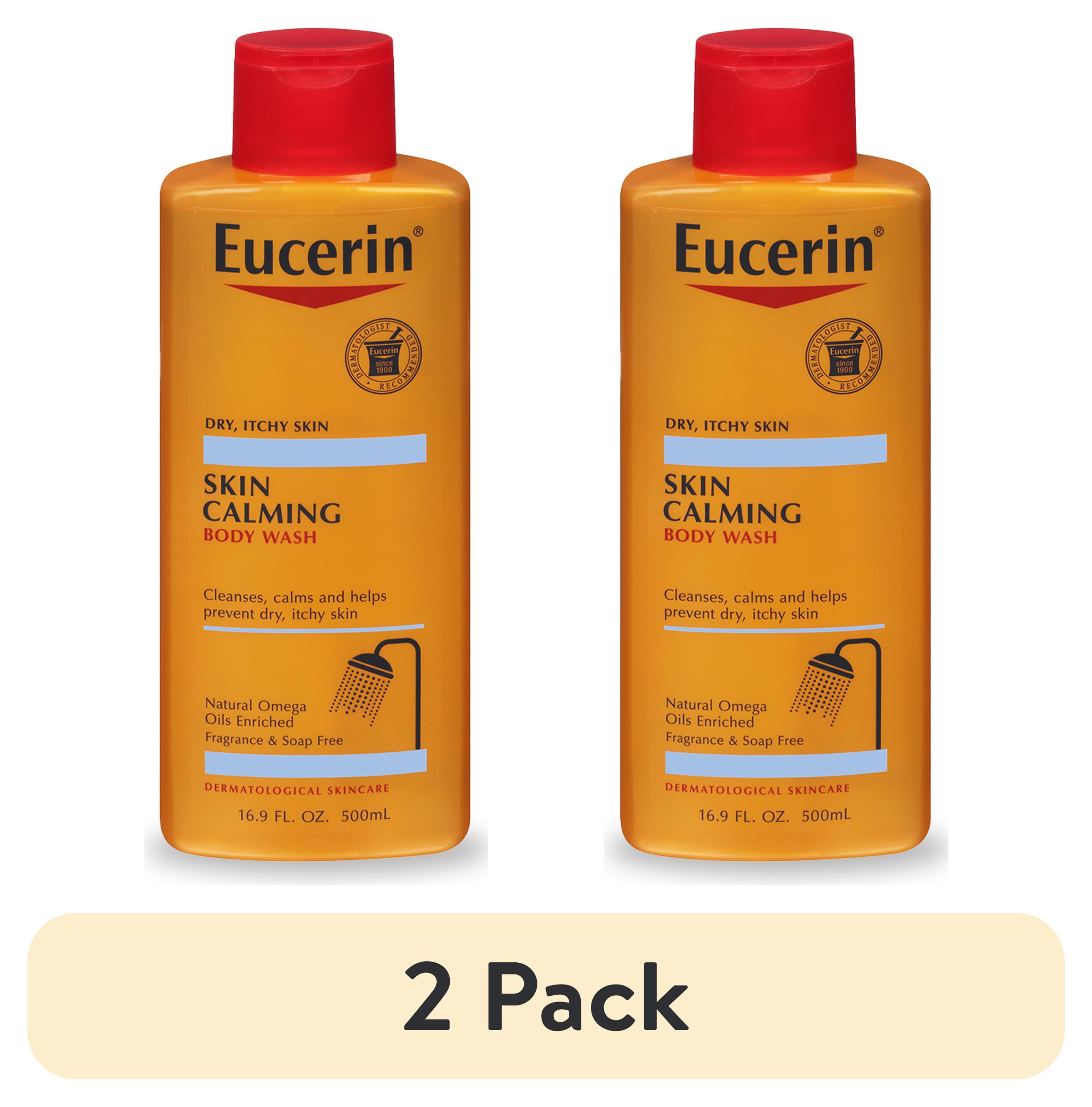 (2 pack) Eucerin Skin Calming Body Wash, Gentle Cleansing Body Wash, 16