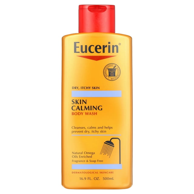 Eucerin Skin Calming Body Wash, Gentle Cleansing Body Wash, 16.9 Fl. Oz