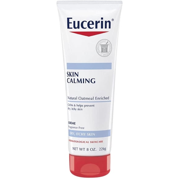 Eucerin Skin Calming Body Cream for Dry, Itchy Skin with Soothing Oatmeal, Fragrance Free, 8 oz