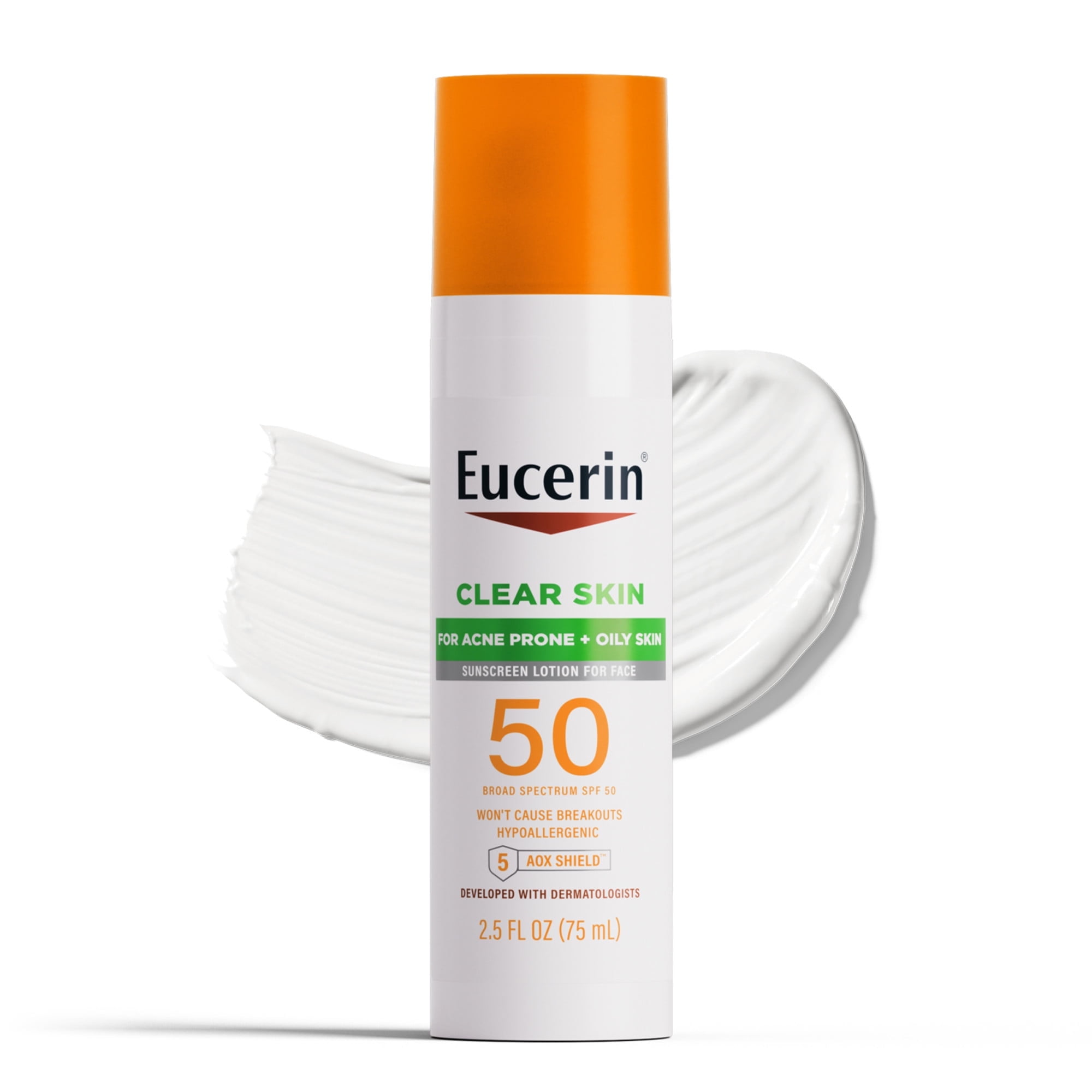 Eucerin Sun Clear Skin (Oil Control) Face Sunscreen Lotion, SPF 50, 2.5 fl oz Bottle