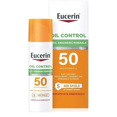 Face Sunscreen SPF 50, Hypoallergenic, Fragrance Free Sunscreen Face Lotion SPF 50 for Acne Prone Skin, With Oil-Absorbing Minerals for Oil Control, 2.5 Fl Oz Bottle