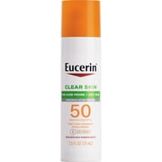 Eucerin Sun Oil Control SPF 50 غسول واقي من الشمس مع معادن تمتص الزيت ، 2.5 Fl Oz Bottle