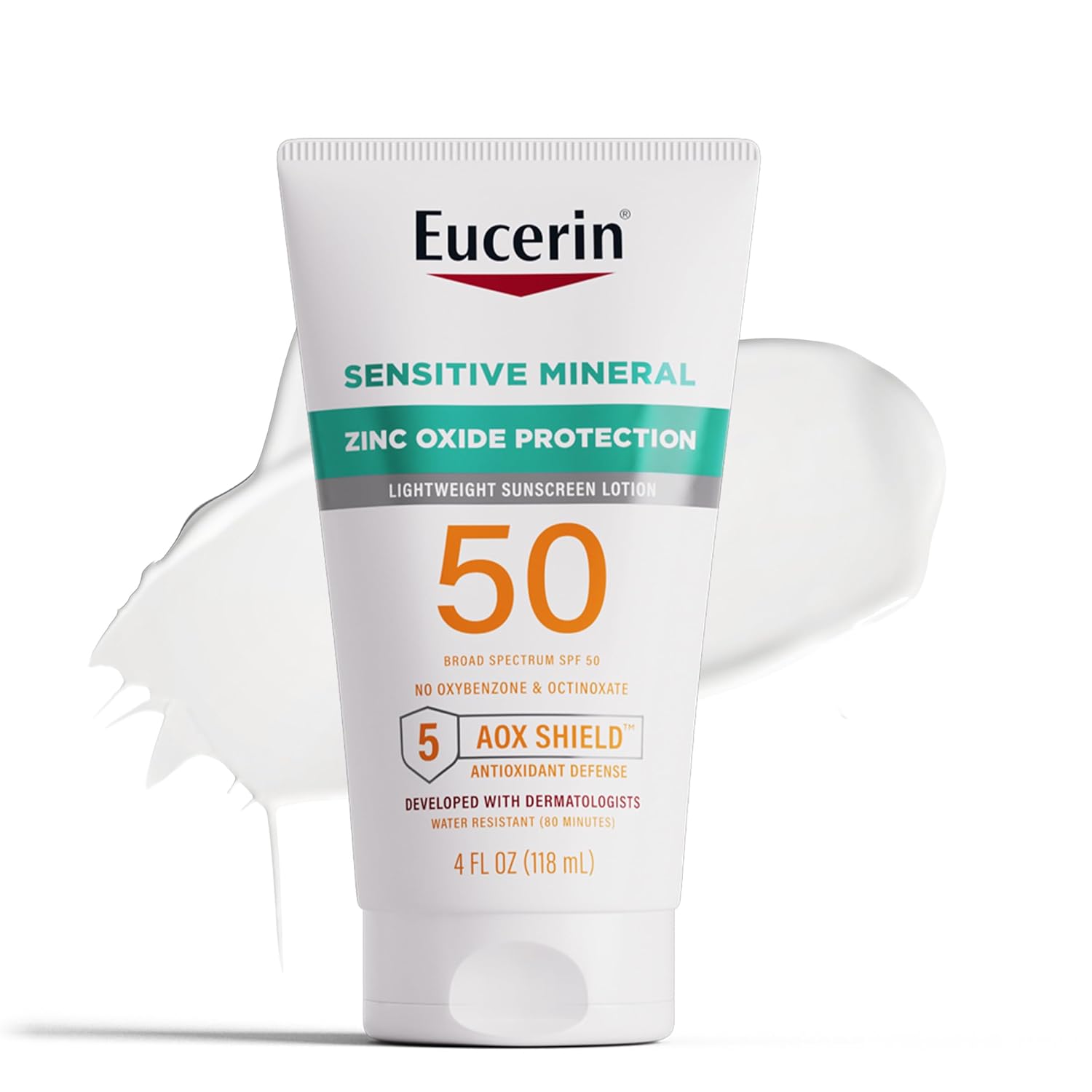 Eucerin Sun Sensitive Mineral Sunscreen Lotion SPF 50, Hypoallergenic