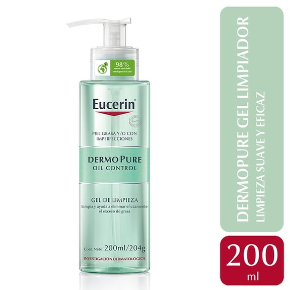 Eucerin dermopure oil control gel limpiador facial 200 milliliters