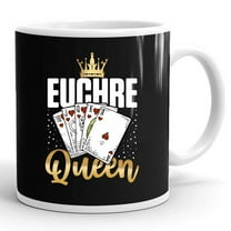 Euchre Queen Euchregame Gift Ceramic Mug 11oz (White;11oz)