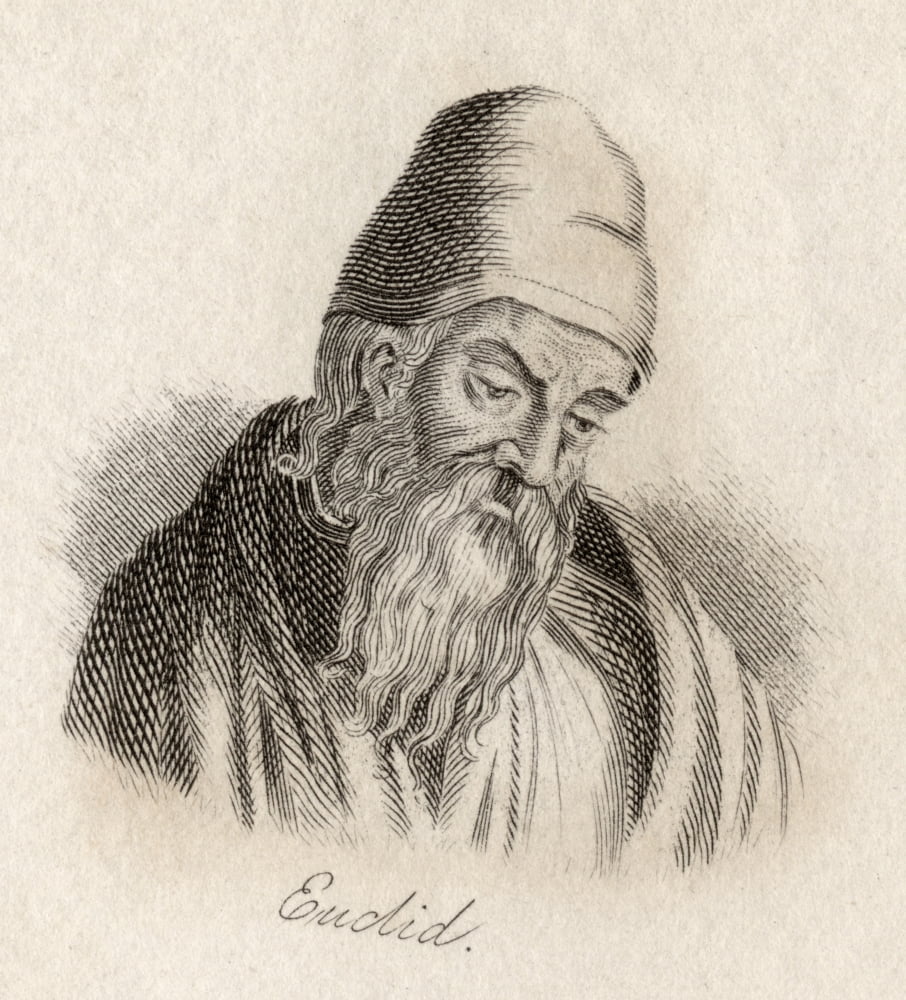 Euclid Of Alexandria C325 Bc-C265 Bc Mathematician Known For His Treatise On Mathematics The Elements- Engraved By JWCook Canvas Art - Ken Welsh Design Pics (13 x 15)