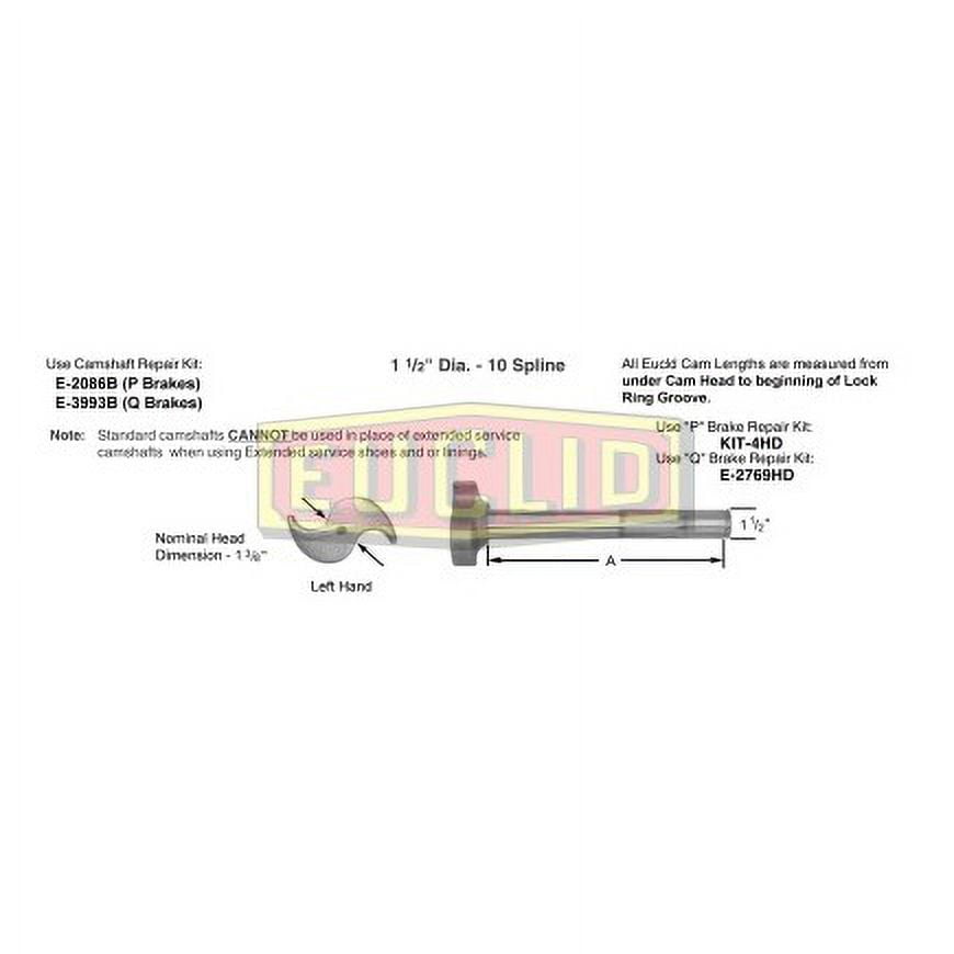 Euclid E2715A Air Brake Camshaft Drive Axle, 16.5 In