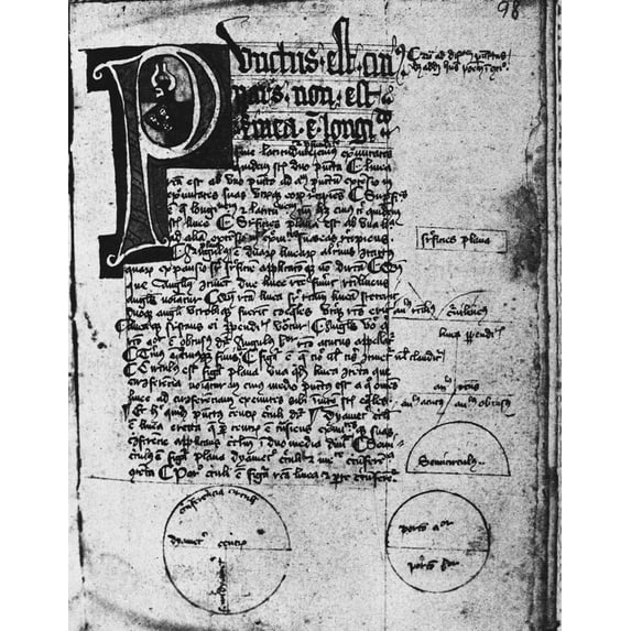 Euclid Elements. Na Page From Euclid'S 'Elements ' Translated By English Scholar Adelard Of Bath From Arabic Into Latin