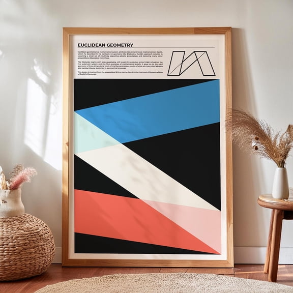 Euclidean Geometry Wall Art Print, Unframed Paper Poster 8x10in
