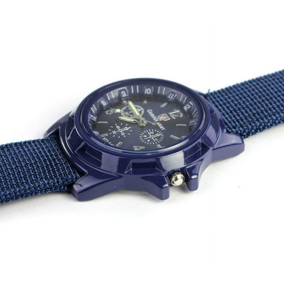 Eudgs Gbd800uc-8 Women Solar Watches Mens Outdoor Watch Gemius Racing Military Sport Mens Fabric Band Watch Blue