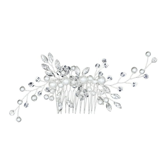 Eudgs Metal Barrettes Clips Feathers for Hair Short Slip Shorts for Women under Dress Rain&Star Bridal Hair Clip Silver Bridal Hair Clips Hair Accessories Pearl Wedding Comb Handmade Rhinestone