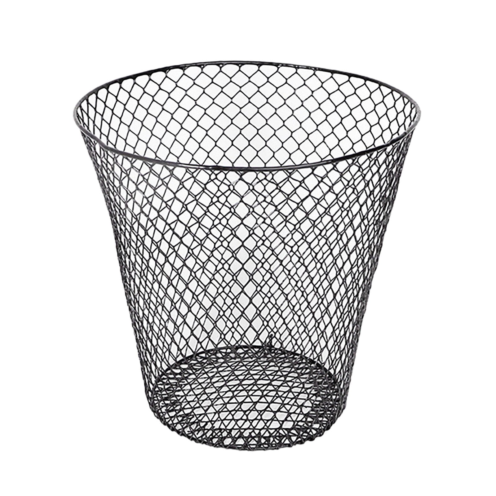 Eudgs Wire Mesh Round Waste Lightweight Can Open Top Wastebasket