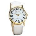 Eudgs Women Retro Digital Dial Leather Band Quartz Analog Wrist Watch