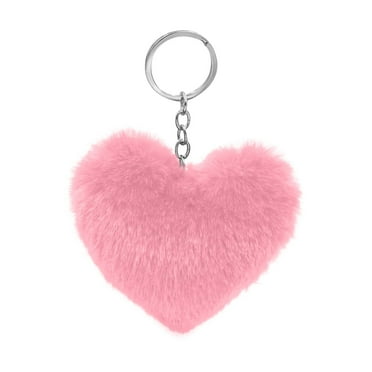 Eudgs Womens Case Key Change Clip Purse Clip for Keys Valentine's Day Heart Shaped Plush Keychain Creativity Keychain Funny Design Keychain Love Bag Pendant Plush Pendant For Lover