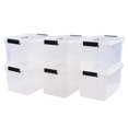 thumbnail image 1 of EudokkyNA 6 Packs 10 L Latching Box Container with Lid, Clear Plastic Bins with Handles, 1 of 7