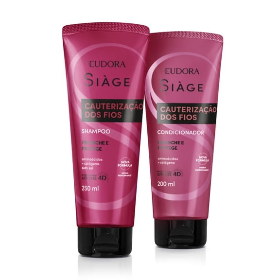Eudora - Linha Siage (Cauterizacao dos Fios) - Kit Shampoo 250 Ml e Condicionador 200 Ml - (Siage (Cauterization of Strands) Collection - Set with Shampoo 8.45 Fl Oz and Conditioner 6.76 Fl Oz)