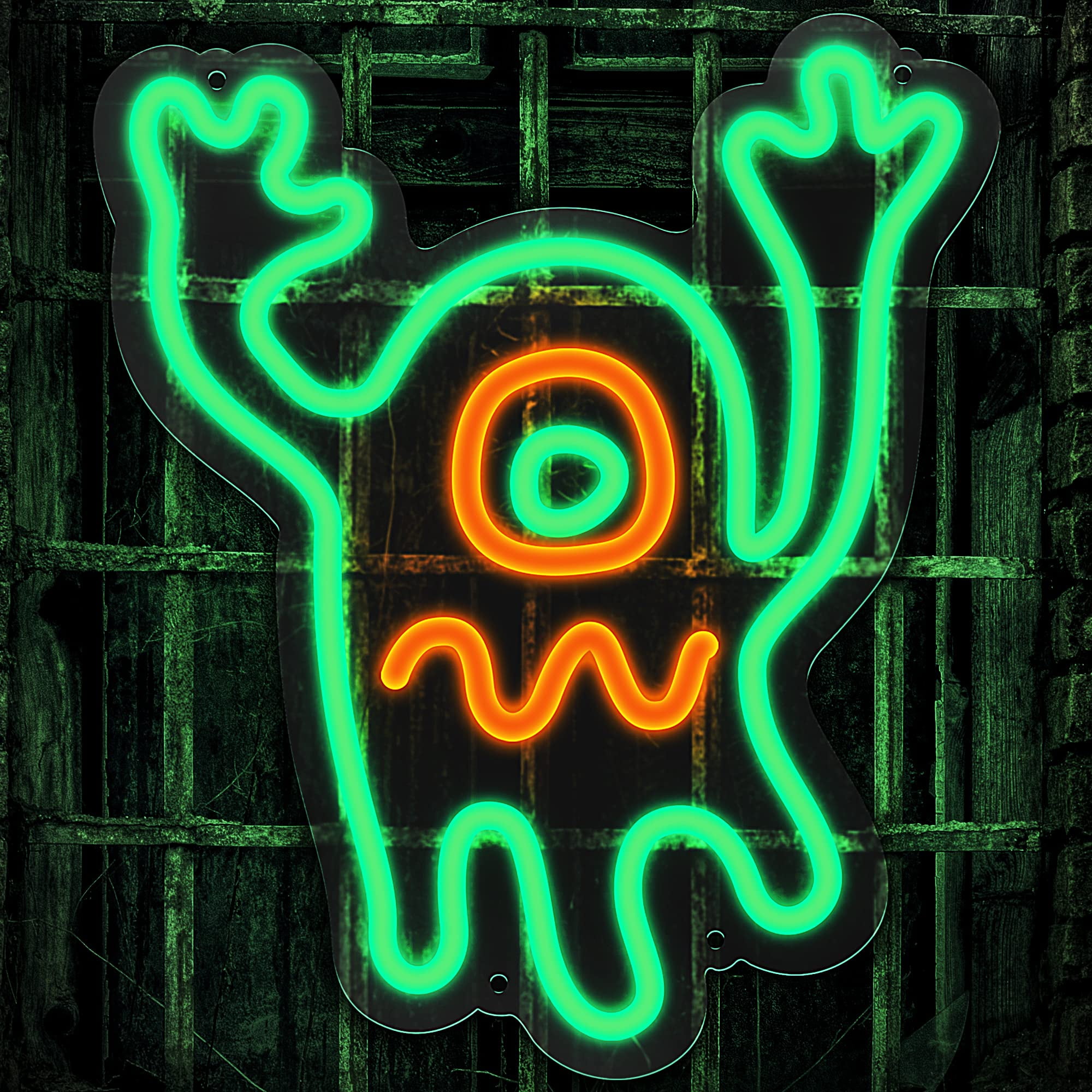 Eufrozy Funny Ghost Led Neon Signs for Wall Decor Man Cave, Green Neon
