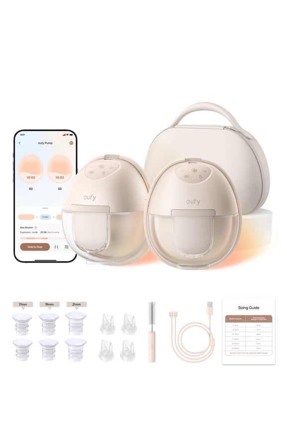Wearable Breast Pump S1 Pro with HeatFlow Tech and Charging Case, 2 Piece