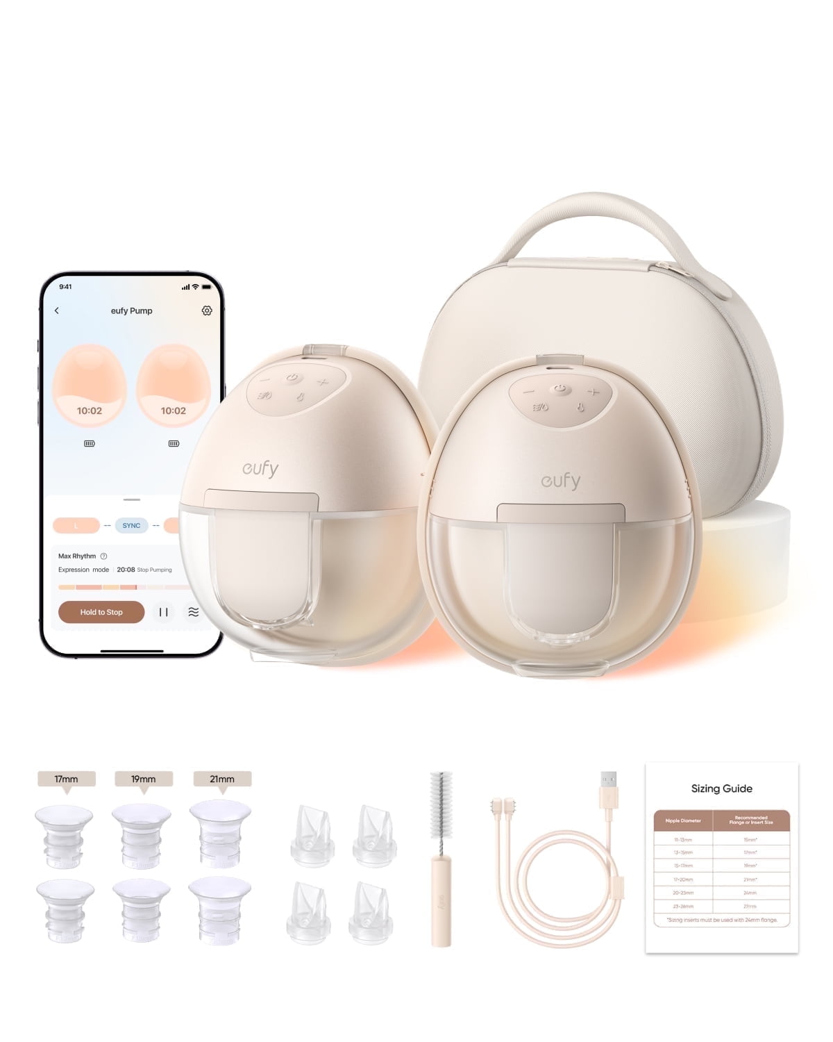 eufy Heated Wearable Breast Pump S1 Pro, Electric Hands-Free Breast Pump with Industry-Leading HeatFlow™ Tech, Wireless Charging Case, App-Controlled HSA/FSA Eligible