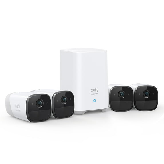 Eufy Security, eufyCam 2 Wireless Home Security Camera System 4-Cam Kit - White