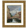 thumbnail image 1 of Eugène Boudin 12x14 Gold Ornate Wood Frame and Double Matted Museum Art Print Titled - Small Canal in Venis (1895), 1 of 4