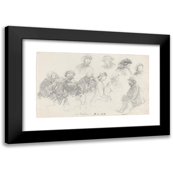 Eugène Boudin 14x10 Black Modern Framed Museum Art Print Titled - Passengers on Shipboard