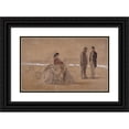 thumbnail image 1 of Eugène Boudin 14x11 Black Ornate Wood Framed Double Matted Museum Art Print Titled: The Beach (1865-1870), 1 of 5