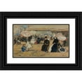 thumbnail image 1 of Eugène Boudin 18x12 Black Ornate Wood Framed Double Matted Museum Art Print Titled - Trouville, the Nanny (1885), 1 of 5