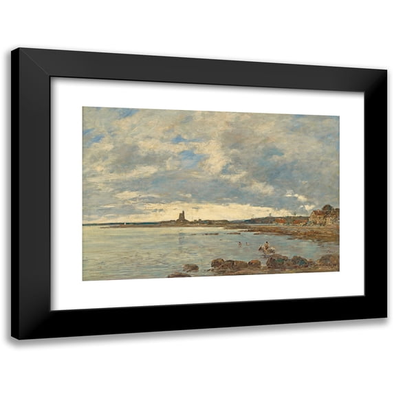 Eugène Boudin 18x13 Black Modern Framed Museum Art Print Titled - St. Vaast-La-Hougue