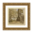 thumbnail image 1 of Eugène Boudin 20x20 Gold Ornate Framed and Double Matted Museum Art Print Titled - Calvary Breton (19th Century), 1 of 4