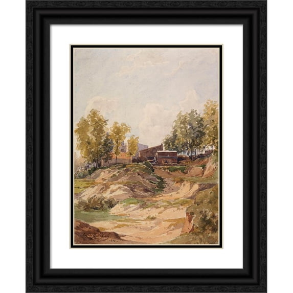 Eugène Bourgeois 11x14 Black Ornate Wood Framed Double Matted Museum Art Print Titled: Boulevard Massena (1888)