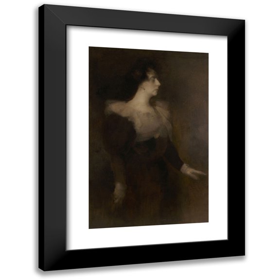 Eugène Carriere 11x14 Black Modern Framed Museum Art Print Titled - Portrait of Pauline Menard-Dorian (1890)