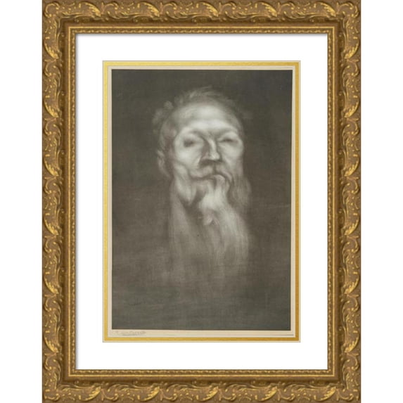 Eugène Carriere 17x24 Gold Ornate Framed and Double Matted Museum Art Print Titled - Portrait of Auguste Rodin (1901)