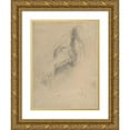 thumbnail image 1 of Eugène Delacroix 11x14 Gold Ornate Wood Frame and Double Matted Museum Art Print Titled - Study of a Left Arm and Hand (1815-63), 1 of 4