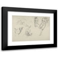 thumbnail image 1 of Eugène Delacroix 14x11 Black Modern Framed Museum Art Print Titled - Studies of Hands and Figures for the Salon Du Roi, Palais Bourbon (1833-38), 1 of 5
