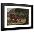 thumbnail image 1 of Eugène Delacroix 14x12 Black Modern Framed Museum Art Print Titled - Tiger and Snake (1862), 1 of 5