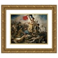 thumbnail image 1 of Eugène Delacroix 14x12 Gold Ornate Wood Frame and Double Matted Museum Art Print Titled - Liberty Leading the People (1830), 1 of 4