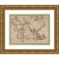 thumbnail image 1 of Eugène Delacroix 14x12 Gold Ornate Wood Frame and Double Matted Museum Art Print Titled - The Triumph of Genius Over Envy (ca. 1849-51), 1 of 4