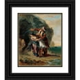 thumbnail image 1 of Eugène Delacroix 15x18 Black Ornate Wood Framed Double Matted Museum Art Print Titled - Selim and Zuleika (1857), 1 of 5