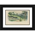 thumbnail image 1 of Eugène Delacroix 18x12 Black Ornate Wood Framed Double Matted Museum Art Print Titled - Path on the Side of a Mountain, Eaux-Bonnes, the Pyrenees (1845), 1 of 5
